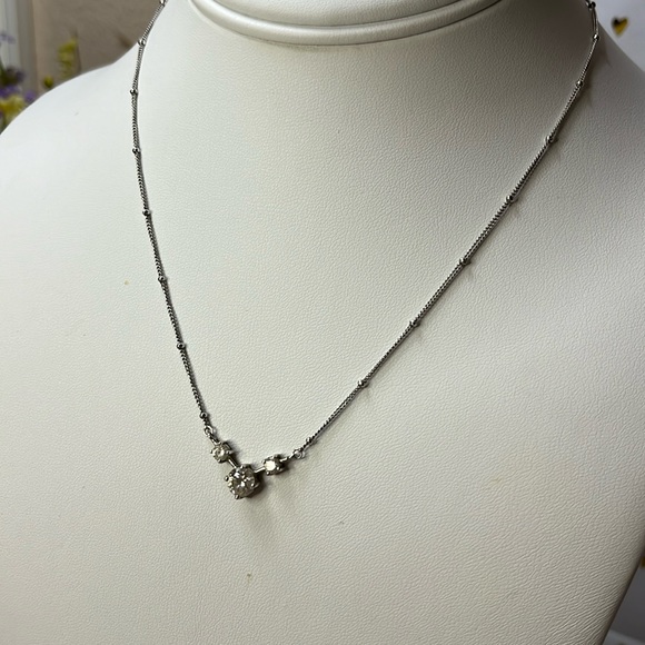 Vintage 925 sterling silver 16 inch chain Saturn style w/ beads - Picture 1 of 5